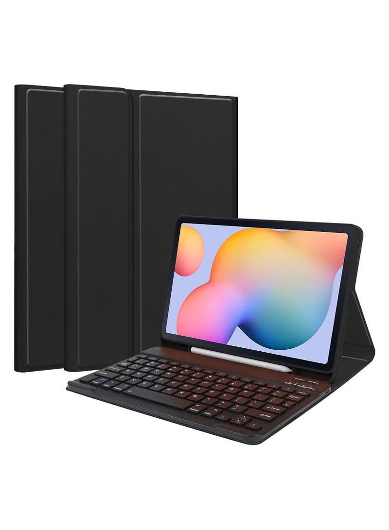 Keyboard Case Compatible with Samsung Galaxy Tab S6 Lite 10.4 inch 2024 (SM-P620/P625/P627) Tablet Cover Detachable Wireless Keyboard Case with Pen Holder For Tab S6 Lite - Image 1